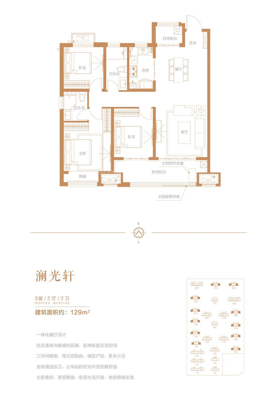 新乡新飞建业府3室2厅2卫户型图-新乡楼盘网