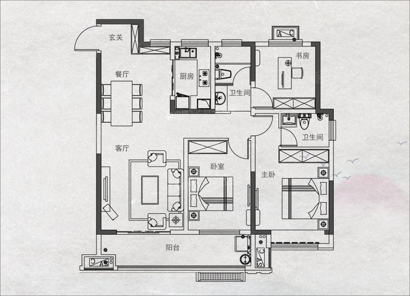 水安龙府上院户型图_房型图_户型图大全-蚌埠楼盘网