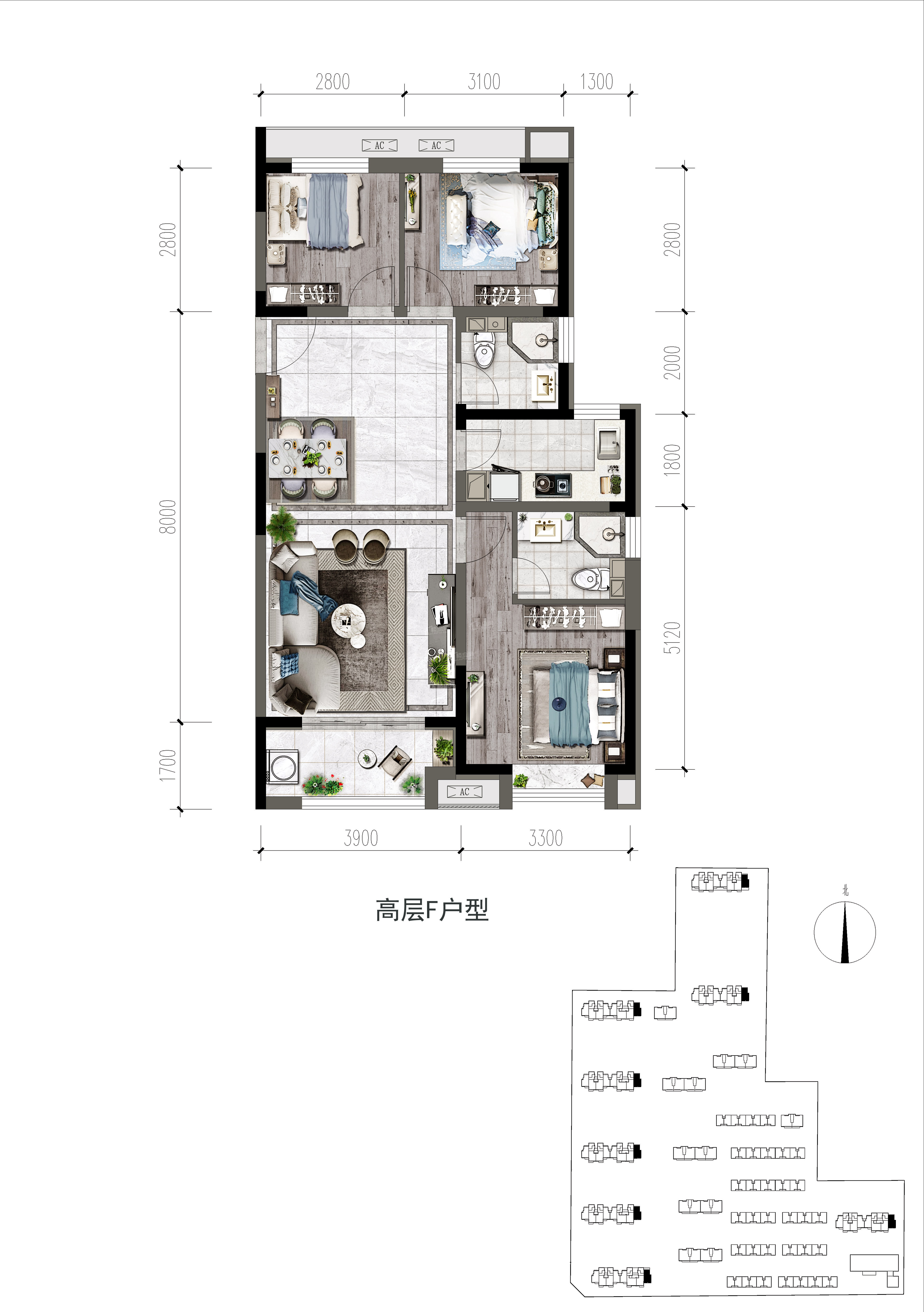 霸州霸州阳光郡2室2厅1卫户型图-霸州楼盘网