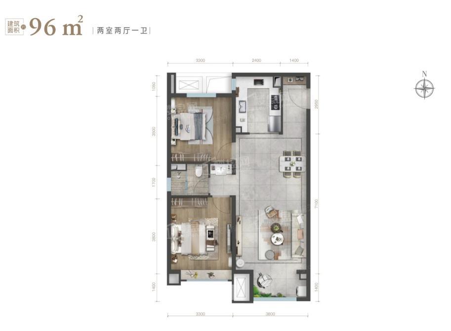 太原龙湖天境4室2厅2卫户型图-太原楼盘网