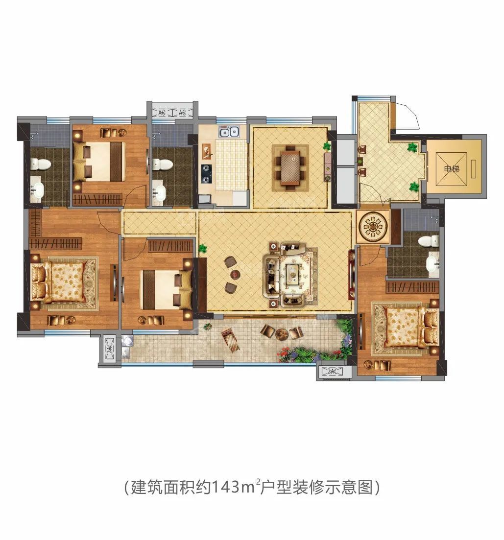 福州滨海壹号公馆4室2厅3卫户型图-福州楼盘网