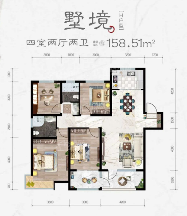 济宁鑫悦豪庭3室2厅1卫户型图-济宁楼盘网