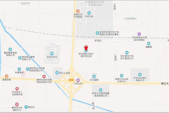 潍坊国家农综区国际博览园位置图