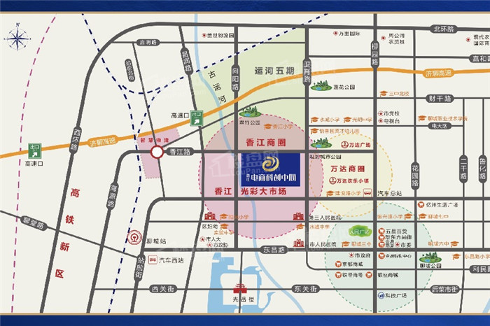 香江光彩电商科创中心位置图