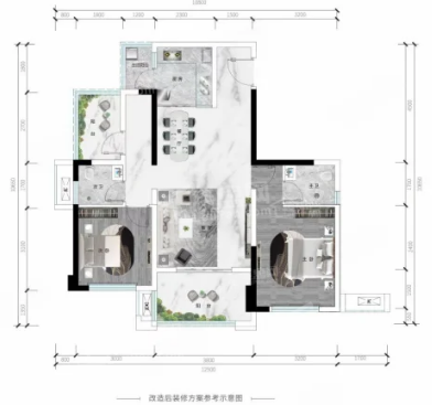 绵阳书香丽璟南院3室2厅2卫户型图-绵阳楼盘网