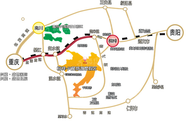 桐梓·兴茂国际旅游度假区位置图