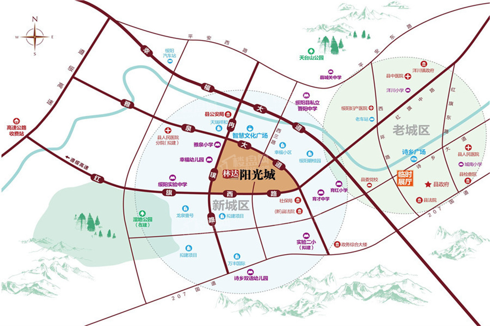 绥阳林达阳光城位置图