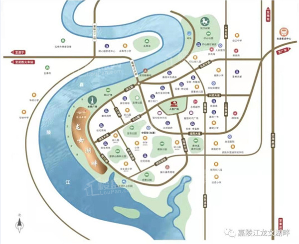 嘉陵江.龙女湖畔位置图