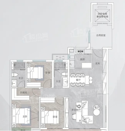 商丘中冠宸院 4室2厅2卫户型图-商丘楼盘网