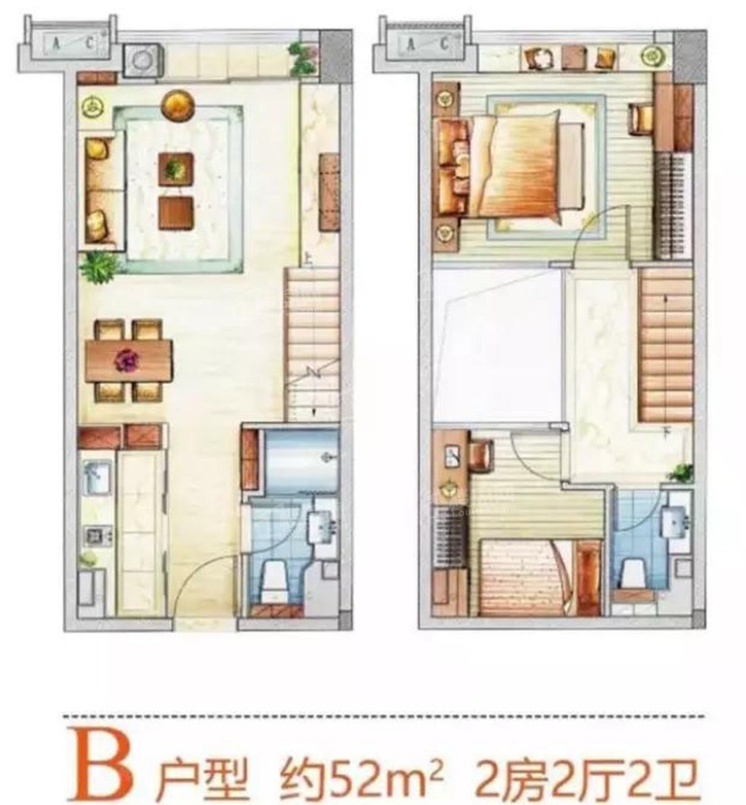 厦门海西9号2室2厅2卫户型图-厦门楼盘网