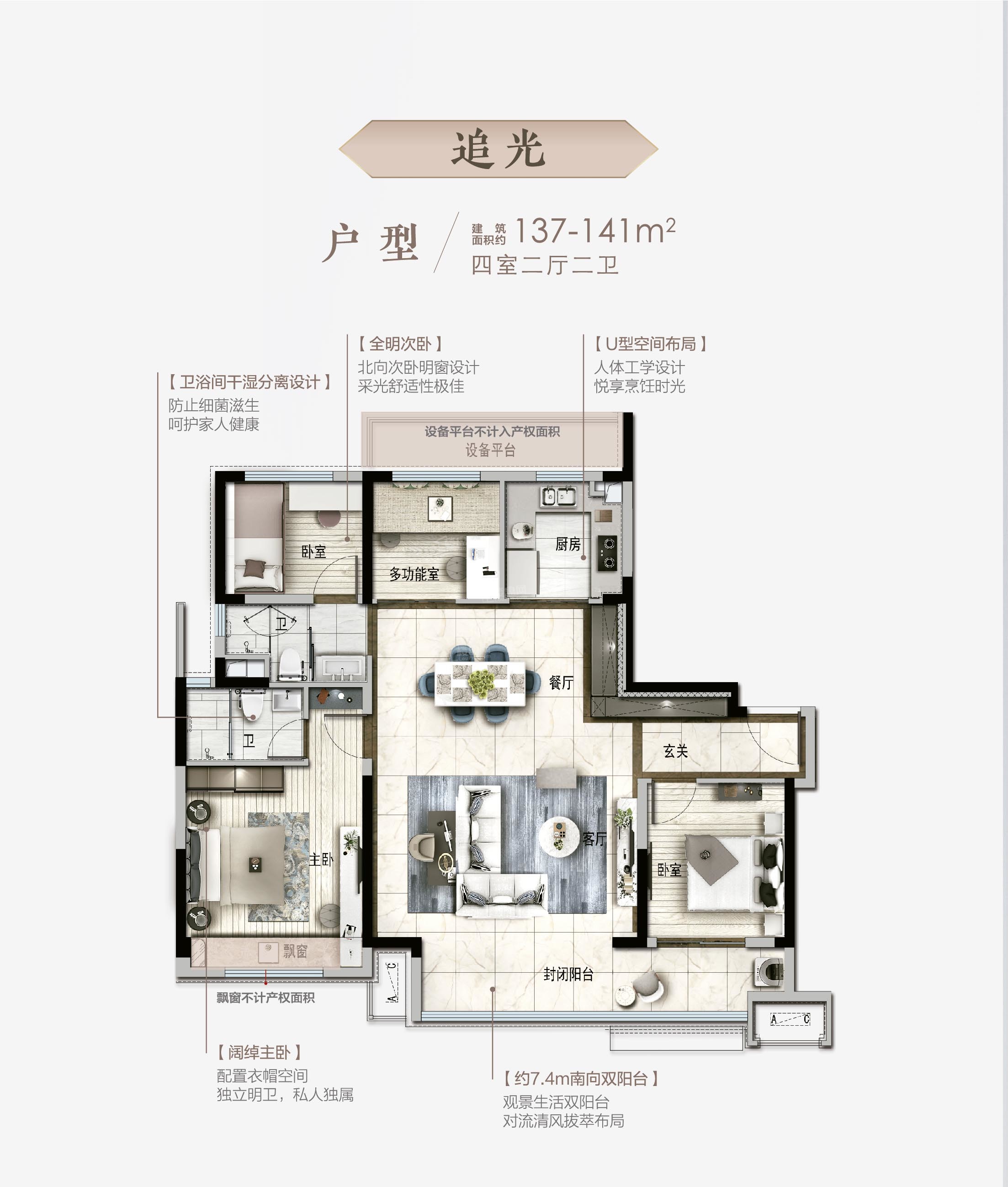 潍坊华安未来城4室2厅2卫户型图-潍坊楼盘网