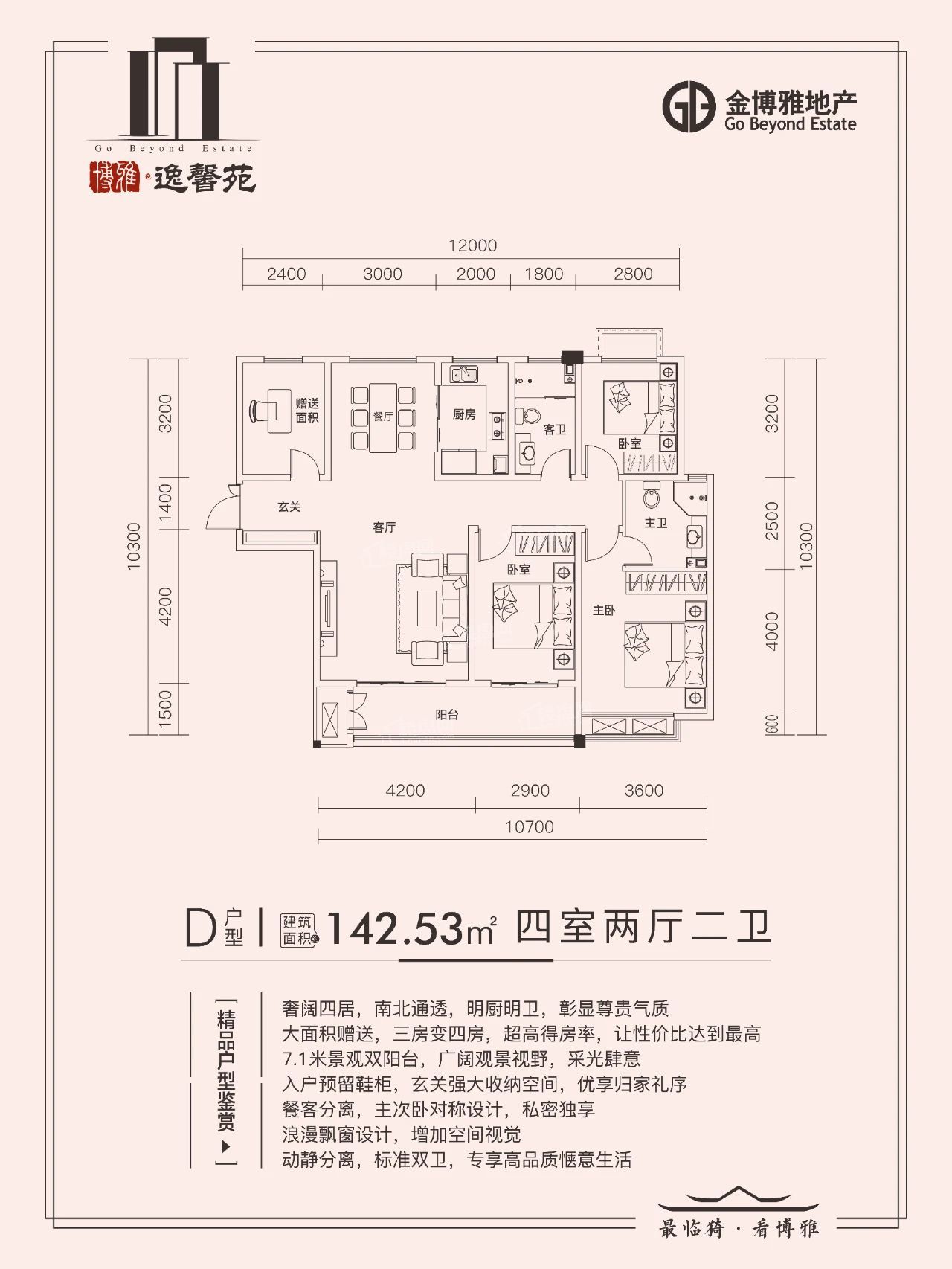 运城博雅·逸馨苑3室2厅2卫户型图-运城楼盘网