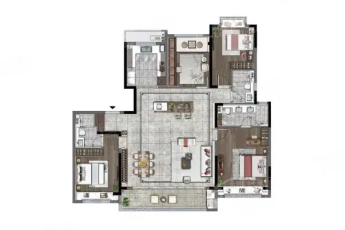 盐城建发|金辉·珺和府3室2厅2卫户型图-盐城楼盘网