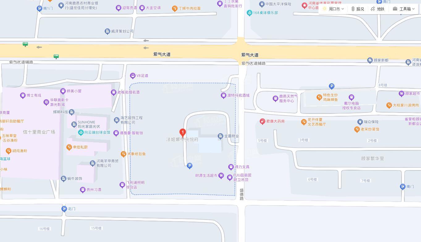 法姬娜中央悦府位置图