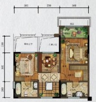 D1-9套内113户型， 4室2厅3卫1厨， 建筑面积约132.00平米