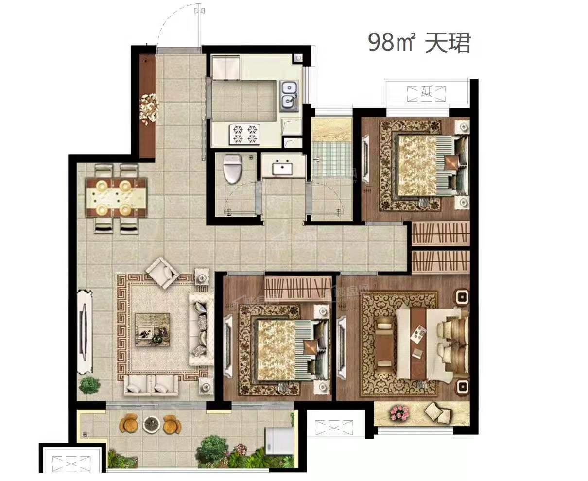 徐州美的天誉4室2厅3卫户型图-徐州楼盘网