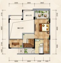 叠拼B1-1户型， 叠加别墅， 建筑面积约146.08平米