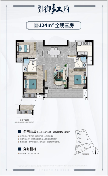 富力现代城124㎡