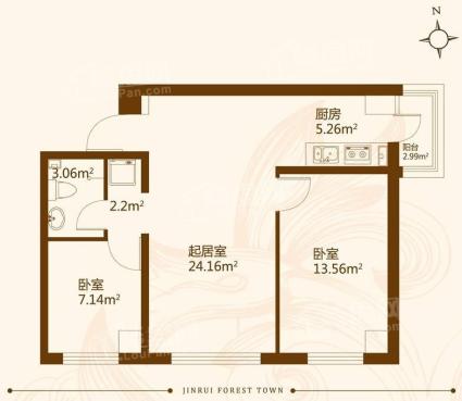 金瑞林城使用面积55.2平米