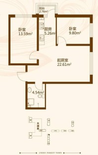 金瑞林城使用面积55.8平米