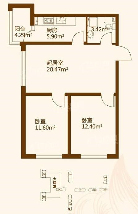 金瑞林城使用面积54平米