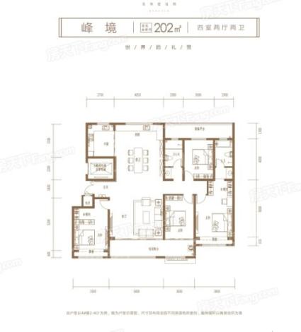 恒信熙湖名筑峰境 4室2厅2卫1厨