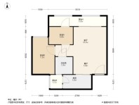 华宇林语岚山B户型 1室2厅1卫1厨