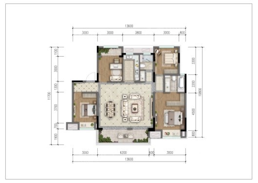 华发·四季半岛建面141 4室2厅2卫1厨