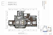 卓越皇后道E户型 4室2厅2卫1厨