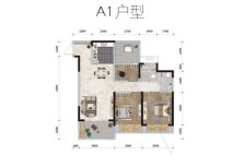 富州平顶山5号楼A1户型 3室2厅2卫1厨