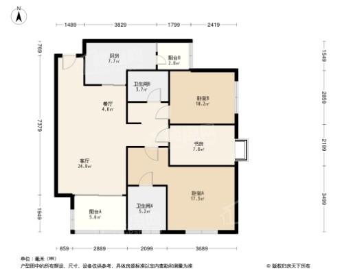 璟樾云山3居室户型图