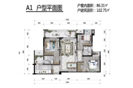 两江溪岸云蔚户型图