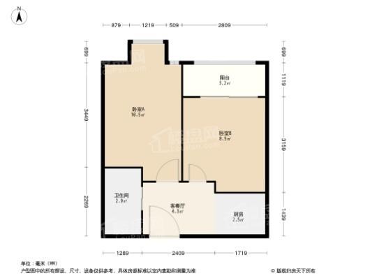 恒大未来城2居室户型图