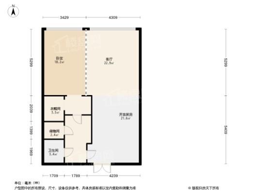 龙湖·唐宁ONE1居室户型图