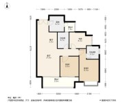 绿地听江左岸B户型 3室2厅2卫1厨