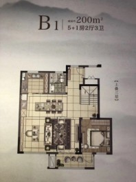 枫林雅苑B1户型200㎡上叠3F 6室2厅3卫1厨