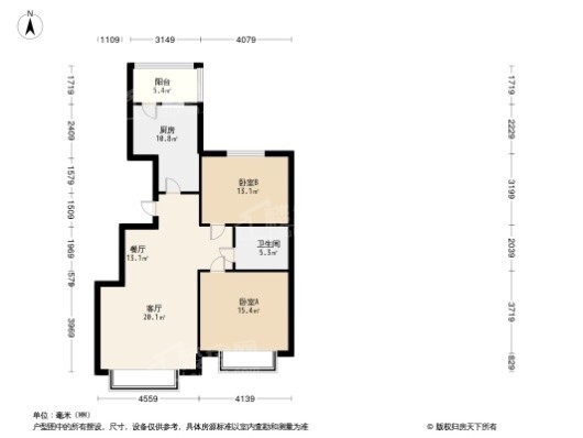 吉林恒大城2居室户型图