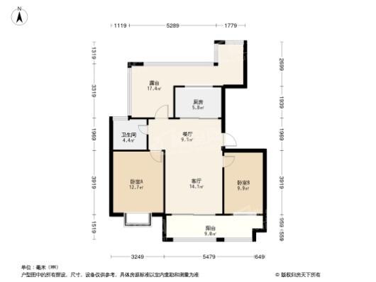 桂龙学府2居室户型图