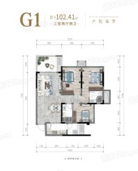 师大·桐栖学府G1户型图 3室2厅2卫1厨