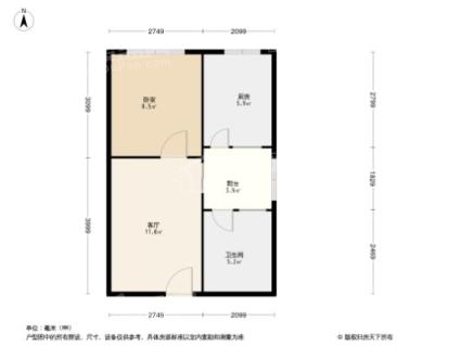 1室1厅1卫  38.65㎡