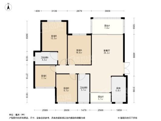 奥园公园壹号4居室户型图