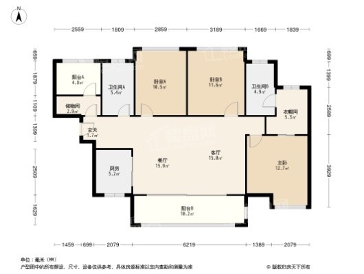 新城·香悦澜山3居室户型图