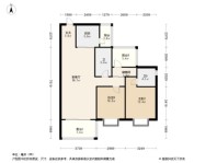 碧桂园滨江府A 户型 2室2厅2卫1厨