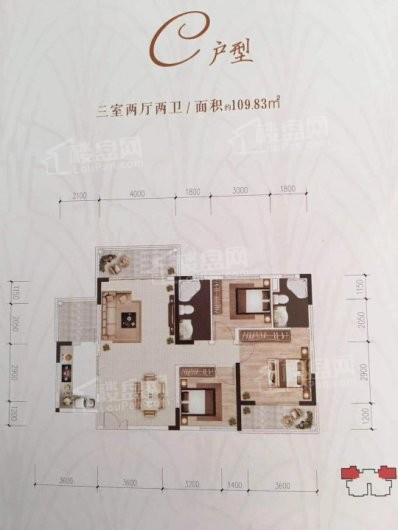 腾龙御水湾C 3室2厅2卫1厨