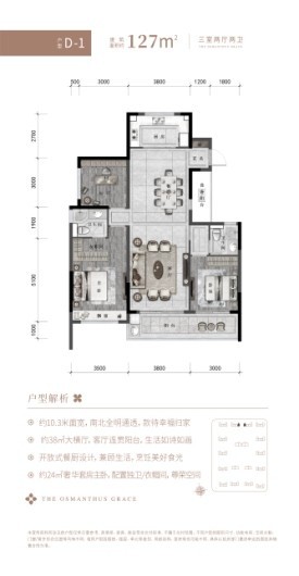 中广绿城·桂语江南D-1 3室2厅2卫1厨