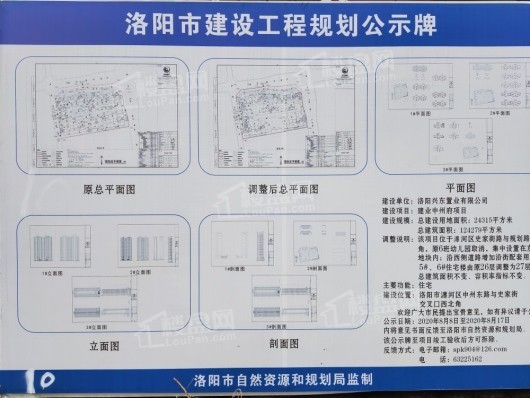建业·中州府工程规划公示牌