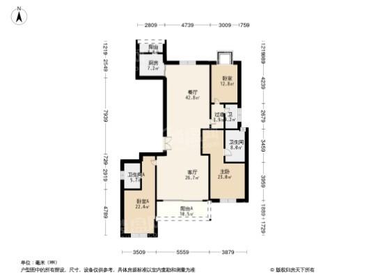 中海建国里3居室户型图