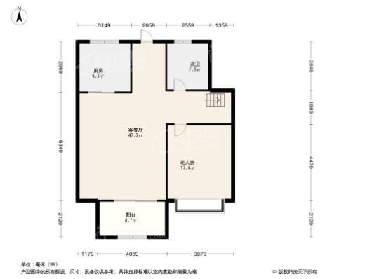 南桥金茂悦3居室户型图