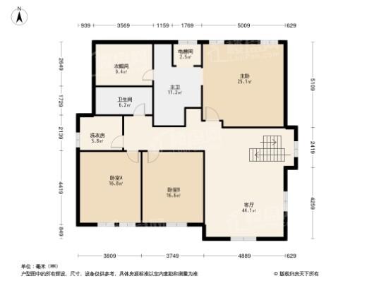 海玥虹桥金茂悦5居室户型图