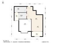 浦发东悦城J户型73㎡1房2厅1卫 1室2厅1卫1厨